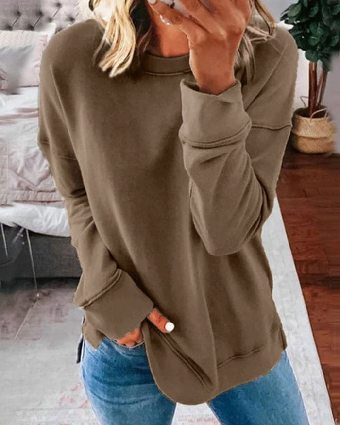 Mocha Round-Neck Jumper