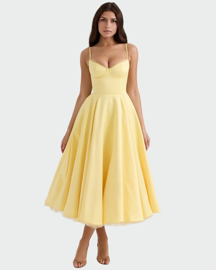 Anna | Yellow Midi Dress
