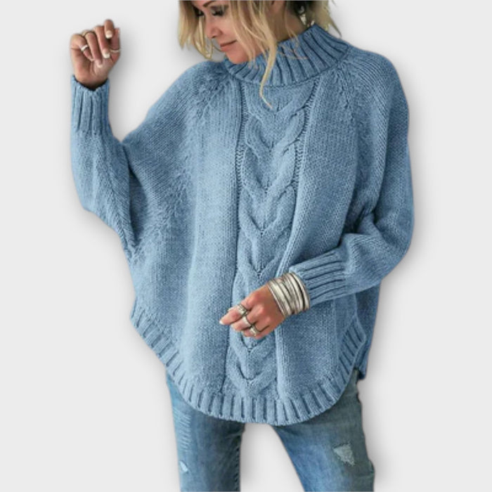 High-Neck Cable Knit Jumper