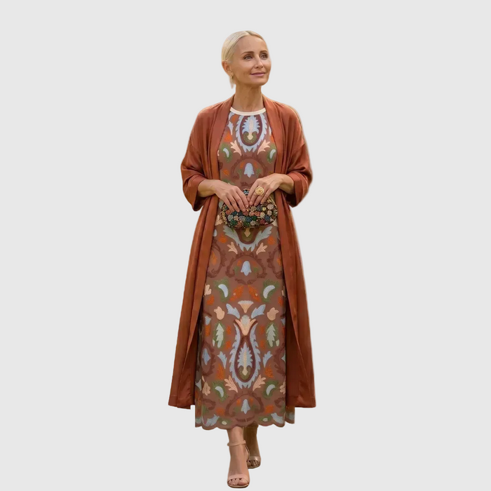 Danielle | Floral Maxi Dress with Matching Vest