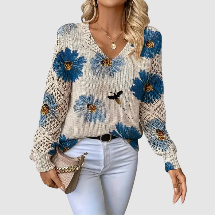 Daisy Openwork Sleeve Jumper
