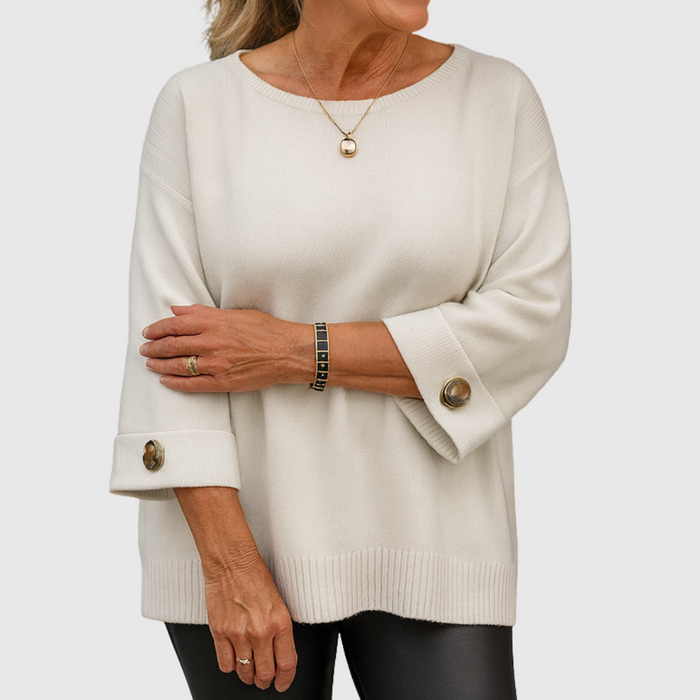 Cream Three-Quarter Sleeve Jumper