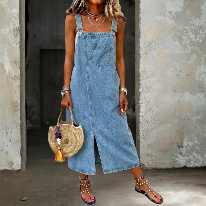 Relaxed Strappy Denim Dress