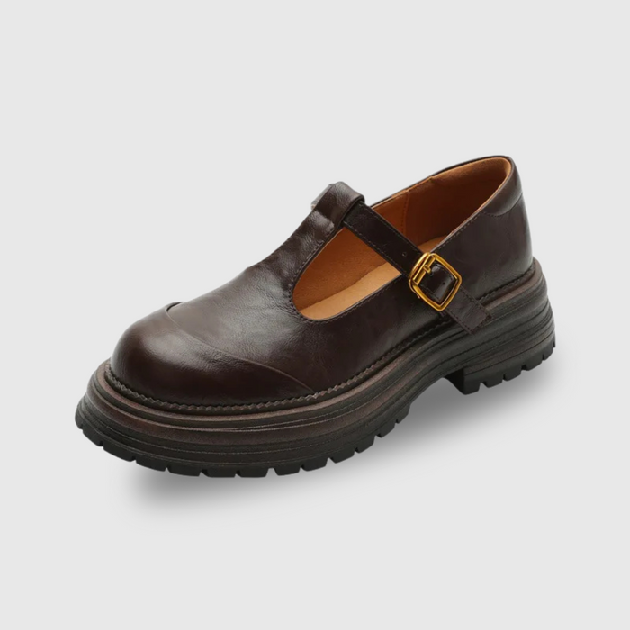 Vintage Lug-Sole Leather T-Bar Shoes