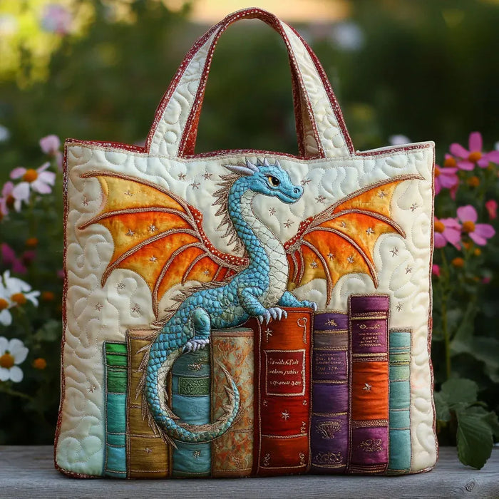 Handcrafted Bag - Dragon Guardian of Books