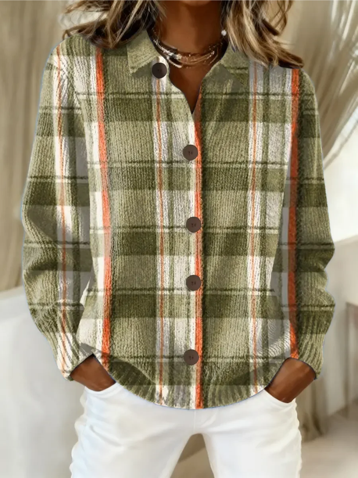 Olive and Pink Check Cardigan