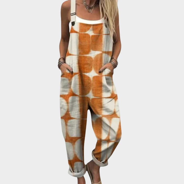Candice | Women's Radiant Retro Sun Print Overalls