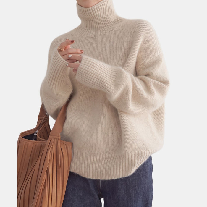Cream Chunky Turtleneck Jumper