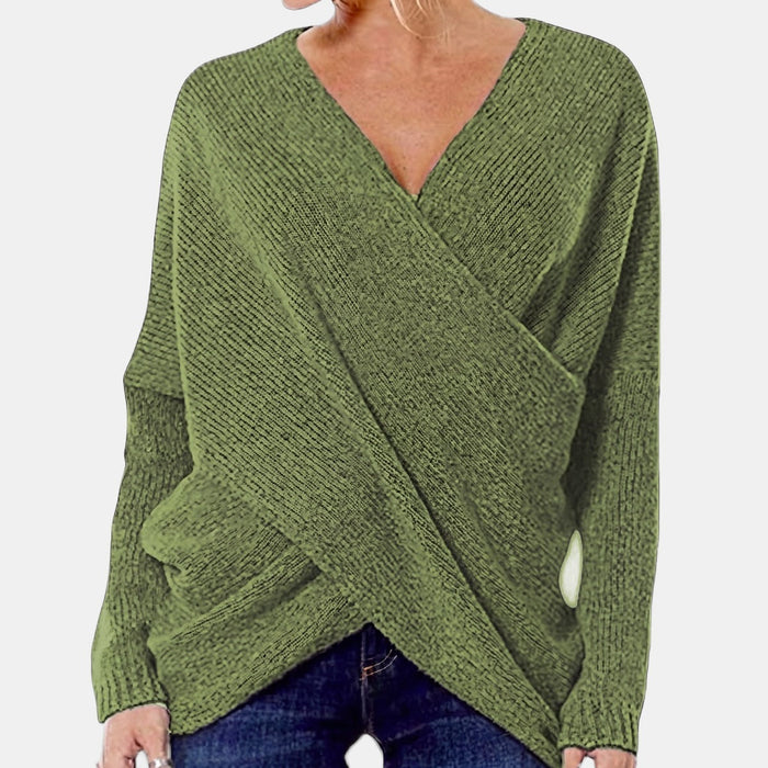 Green Wrap-Front Jumper