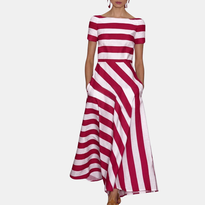 Hand-Sewn Striped Maxi Dress