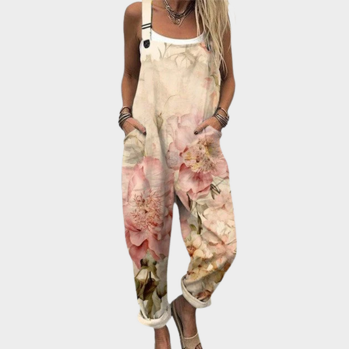 Lucille | Women's Bright Boho Pastel Floral Overalls
