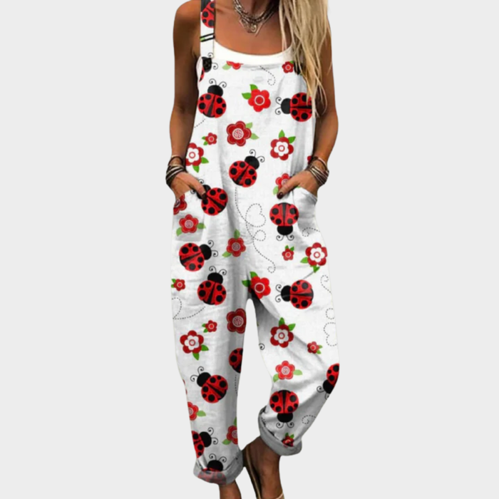 Nelly | Women's Bright Country Ladybird Overalls