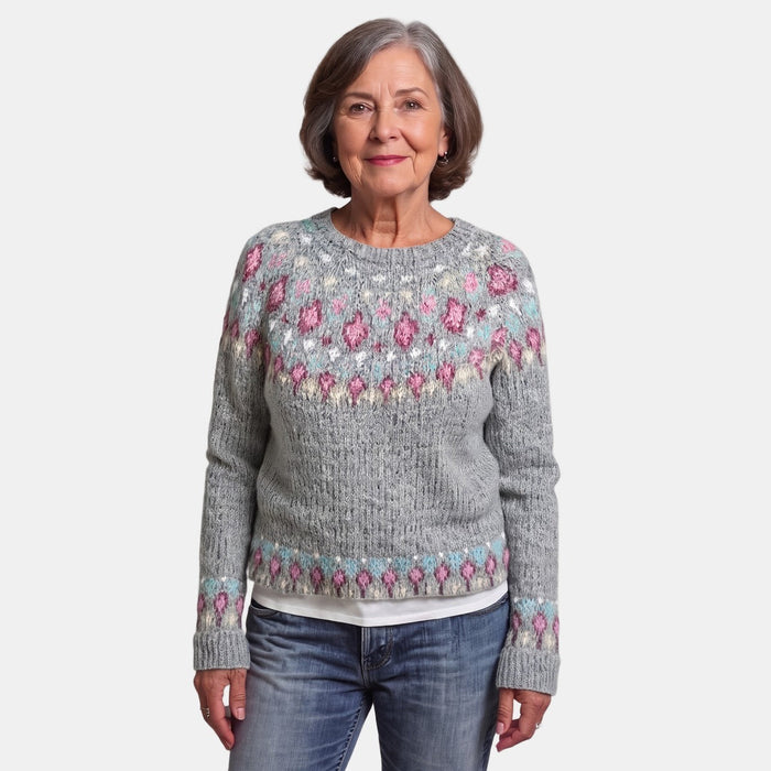 Pink Floral Nordic Jumper