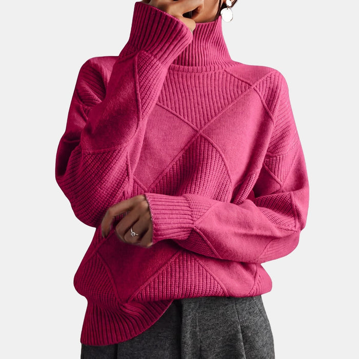 Quilted High-Neck Jumper