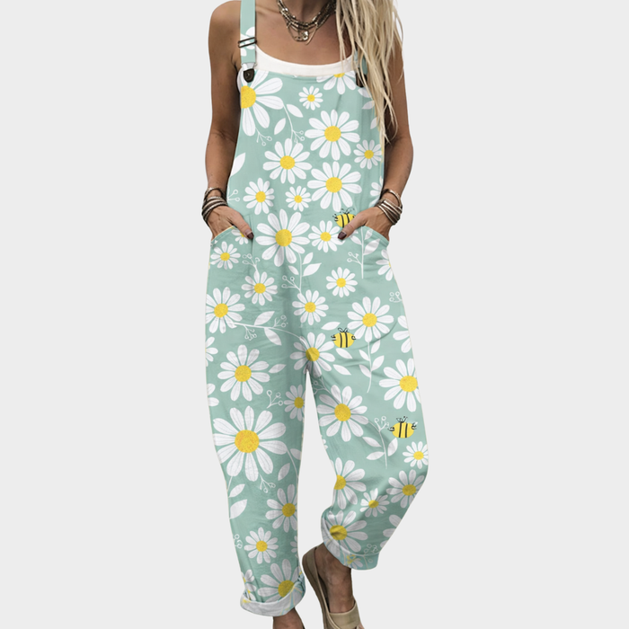 Selina | Women's Bright Fresh Daisy Overalls