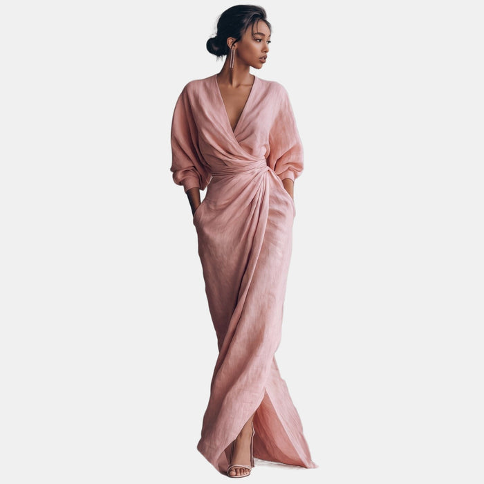 Sophie | V-Neck Linen Maxi Dress