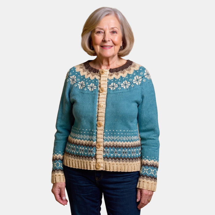 Turquoise Nordic Cardigan