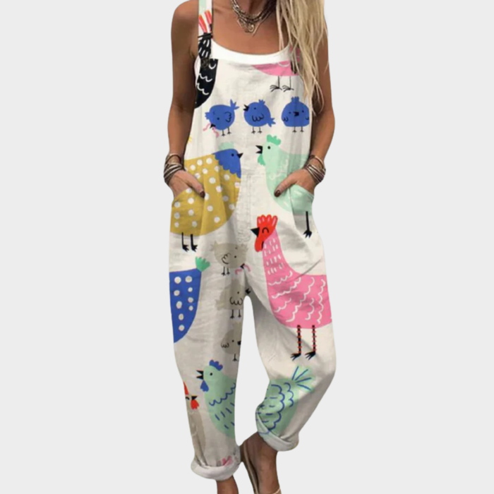 Violet | Women's Fresh Boho Playful Print Overalls