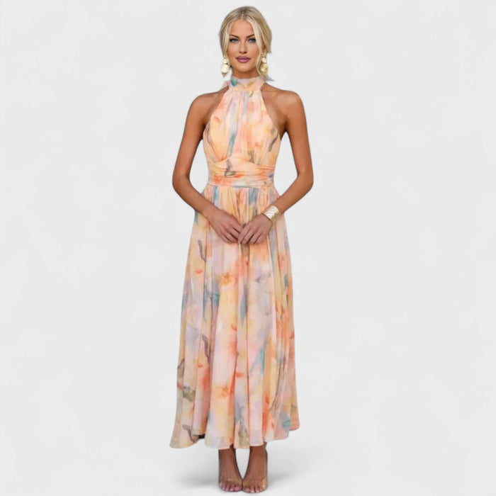 Priscilla | Floral Halter-Neck Dress