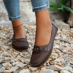 Dawn | Perforated Slip-On Flats with a Stitched Trim