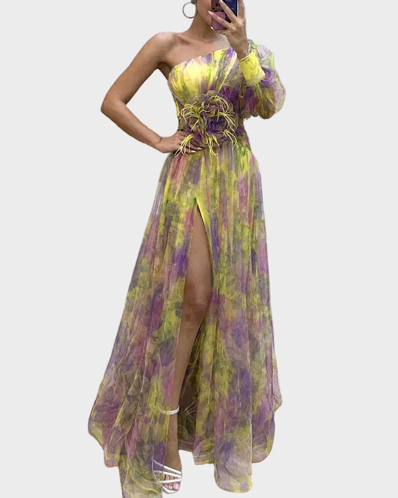 Nadine | Elegant Dress for Women Yellow, photo studio