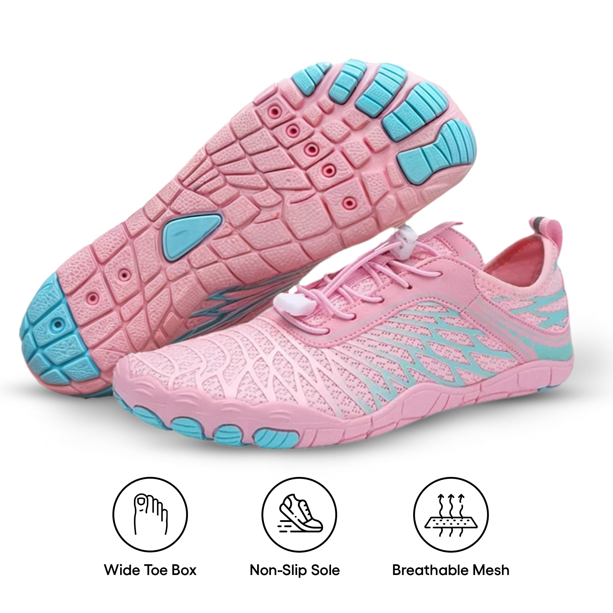 Adriana Non-Slip Barefoot Unisex Shoes Pink, photo studio