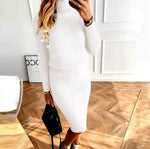 Petra | Knit Turtleneck Midi Dress