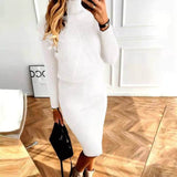 Petra | Knit Turtleneck Midi Dress