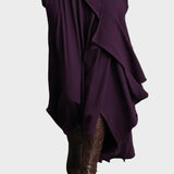 Tessie | Asymmetric Knit Turtleneck Maxi Dress