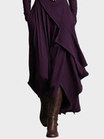 Tessie | Asymmetric Knit Turtleneck Maxi Dress