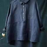 Elegant Summer Blouse in Olive Linen