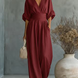 Nancy | Flowy Belted-Waist Maxi Dress