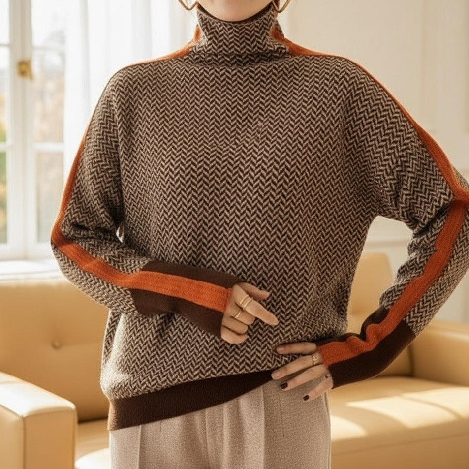 Green Stripe Chevron Jumper