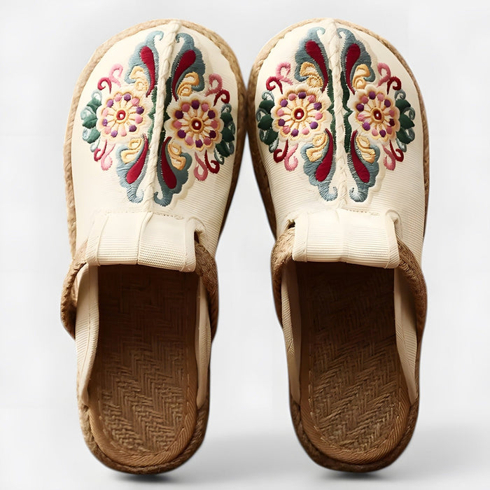 Loretta | Women's Embroidered Flat Sandals