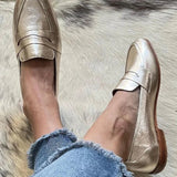 Roxane | Slip-On Penny Loafers with a Flat Sole