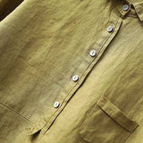 Elegant Summer Blouse in Olive Linen