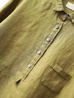 Elegant Summer Blouse in Olive Linen