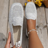 Nadia | Square-Toe Knit Flats