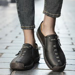 June | Stitched Slip-On Shoes with a Side Zip