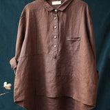Elegant Summer Blouse in Olive Linen
