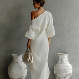 Alice | One-Shoulder Linen Maxi Dress