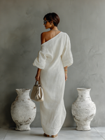 Alice | One-Shoulder Linen Maxi Dress