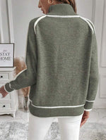 Contrast Stripe Turtleneck Jumper