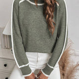 Contrast Stripe Turtleneck Jumper