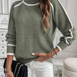 Contrast Stripe Turtleneck Jumper