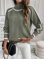 Contrast Stripe Turtleneck Jumper