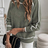 Contrast Stripe Turtleneck Jumper