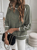 Contrast Stripe Turtleneck Jumper