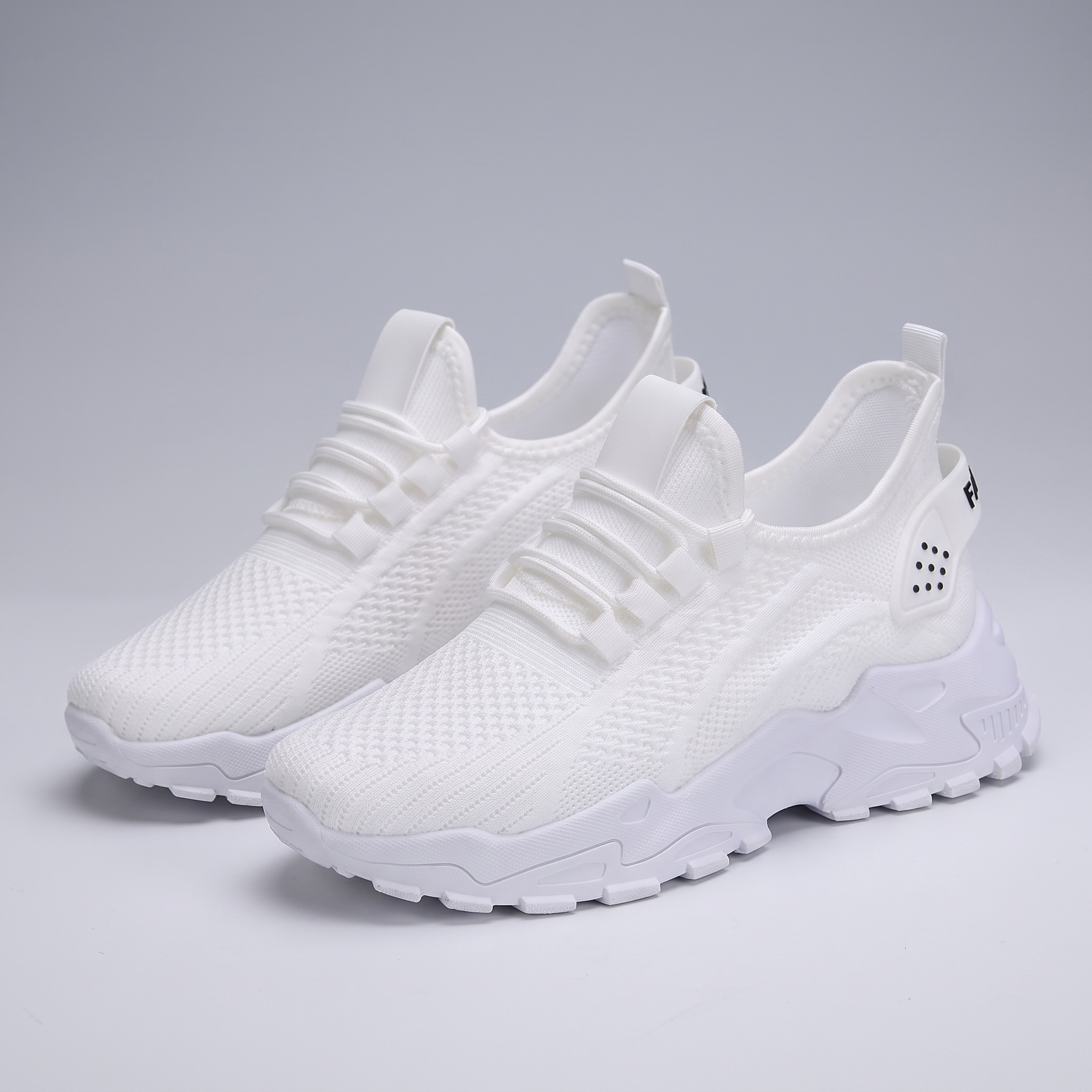Elysia | Knit Trainers with a Chunky Sole White, photo studio