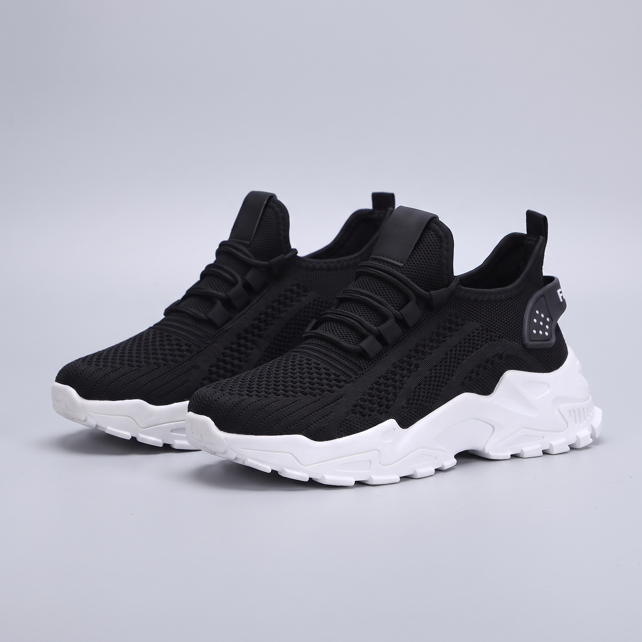 Elysia | Knit Trainers with a Chunky Sole Black, photo studio